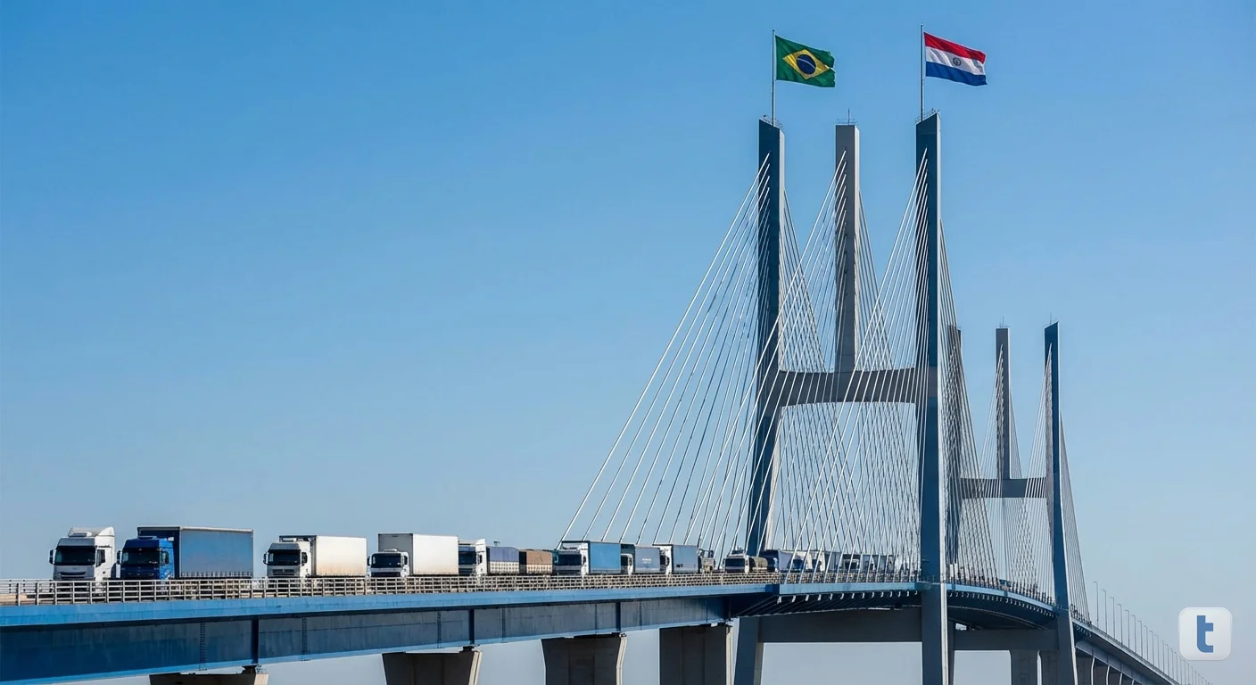 Ponte da Integração Brasil-Paraguai sobre o Rio Paraná conectando Foz do Iguaçu a Presidente Franco